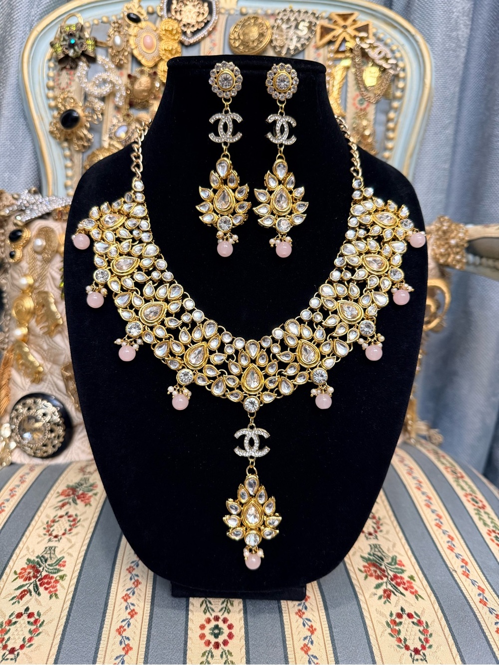 Imperial Royal Crystal & Soft Pink Statement Set